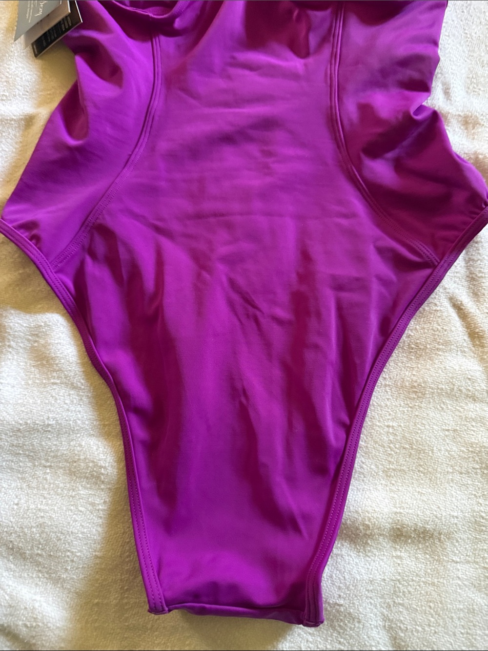 Front-Zip One-Piece Swimsuit in Vibrant Magenta - Picture 4 of 15
